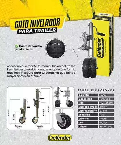 Macaco nivelador para reboque de roda dupla Defender