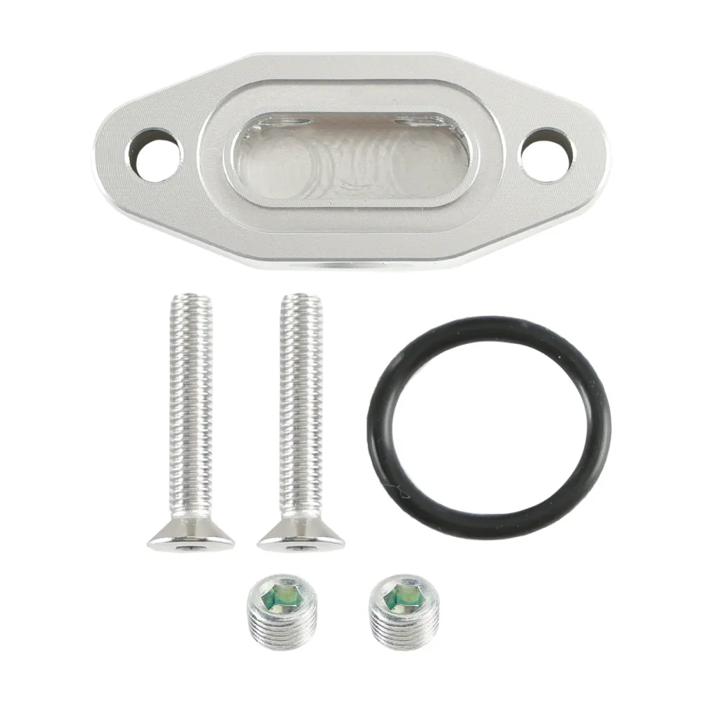 Billet LS Twin Turbo Dual 90 graus 1/8" Placa adaptadora de linha de alimentação de óleo NPT