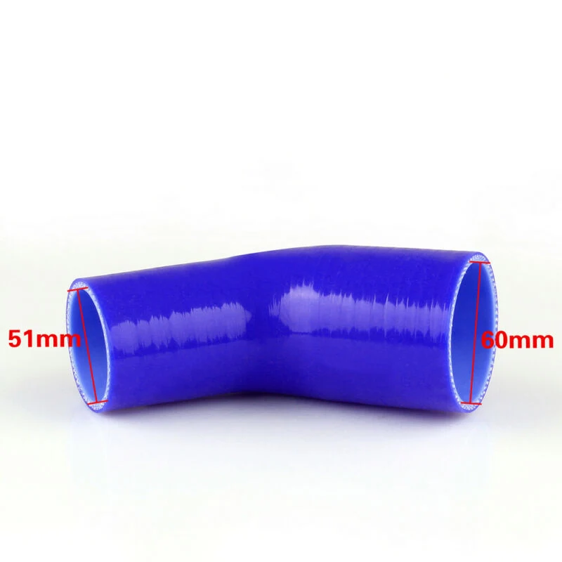 Cotovelo 45 grau 51mm 60mm Mangueira de silicone Couplador Intercoplador Turbo ingestão