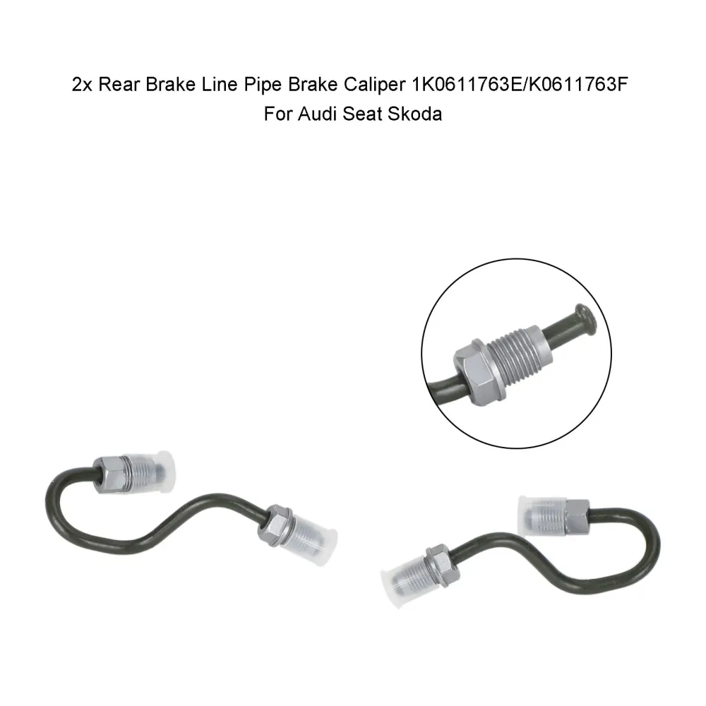 2x de pinç de freio da linha de freio traseiro 1k0611763e/k0611763f para assento Audi Skoda genérico