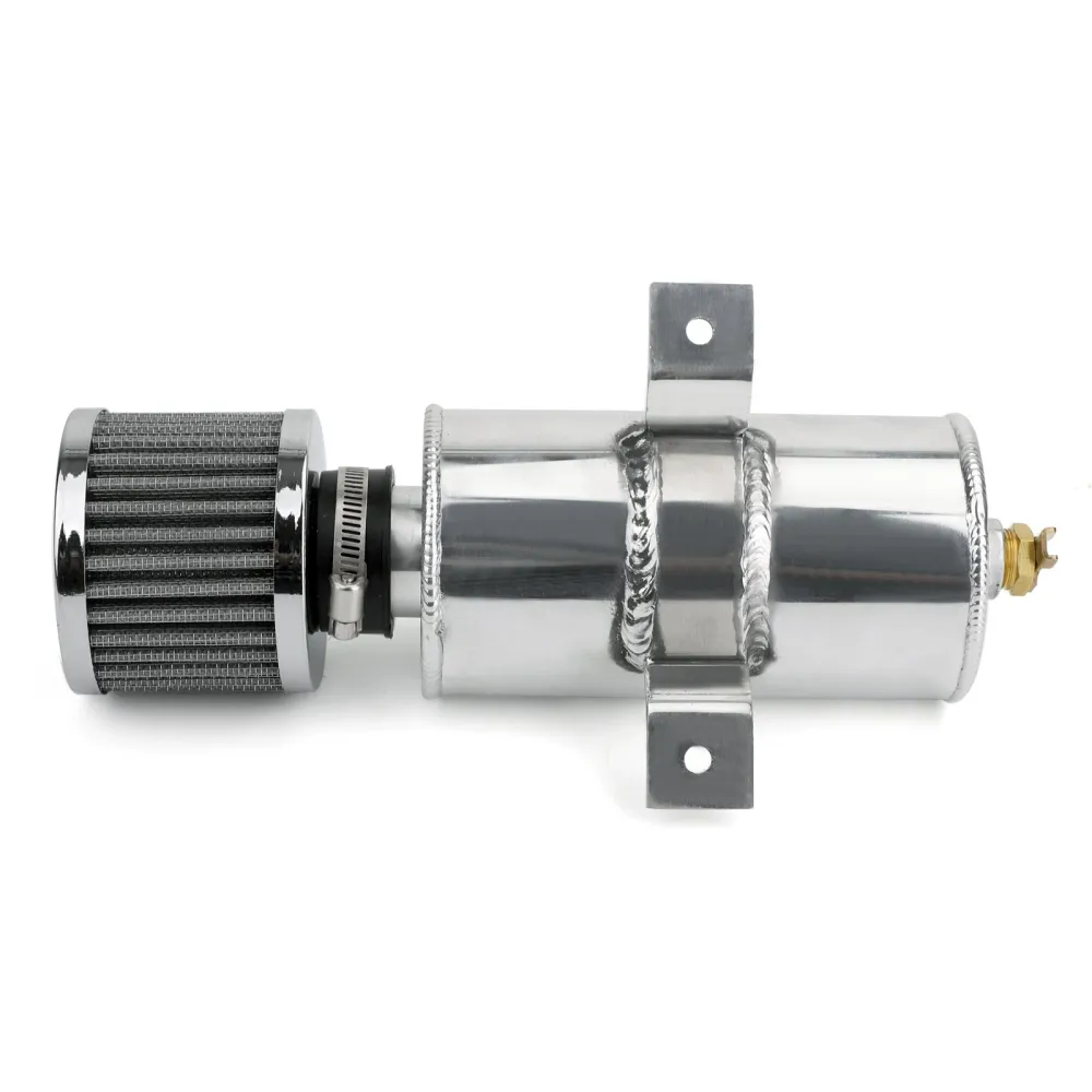Alumínio desconcertado de óleo do motor pode 2x AN10 Twin Port Breather Filter Silver Generic