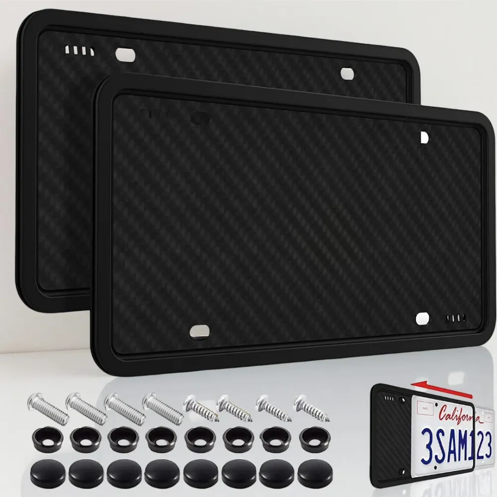 Suporte de Placa de Matrícula Silicone Proteção Automóvel Montagem