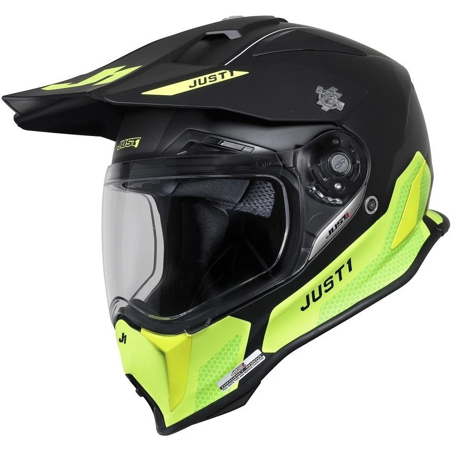 Just1 Casco Moto J14-F ELITE AMARILLO FLUOR NEGRO