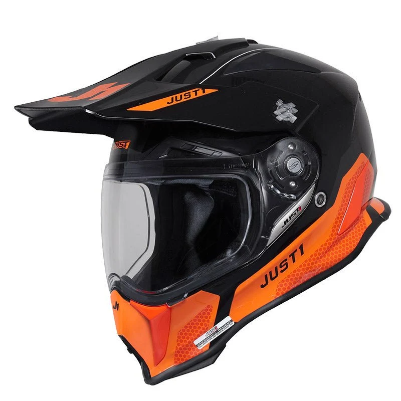 Just1 Casco Moto J14-F ELITE NARANJA NEGRO
