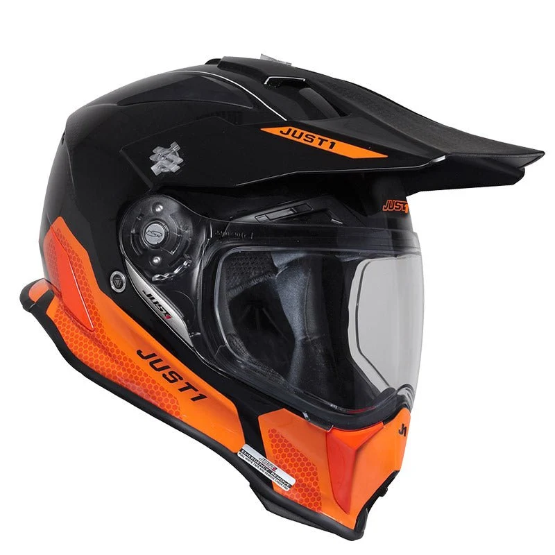 Just1 Casco Moto J14-F ELITE NARANJA NEGRO