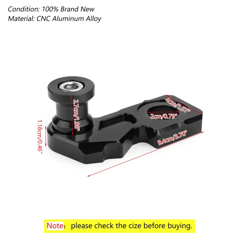 Bloco de ajustador de cadeia CNC com bobo de suporte para Honda CB650F CBR650F 2014-2018 Genérico