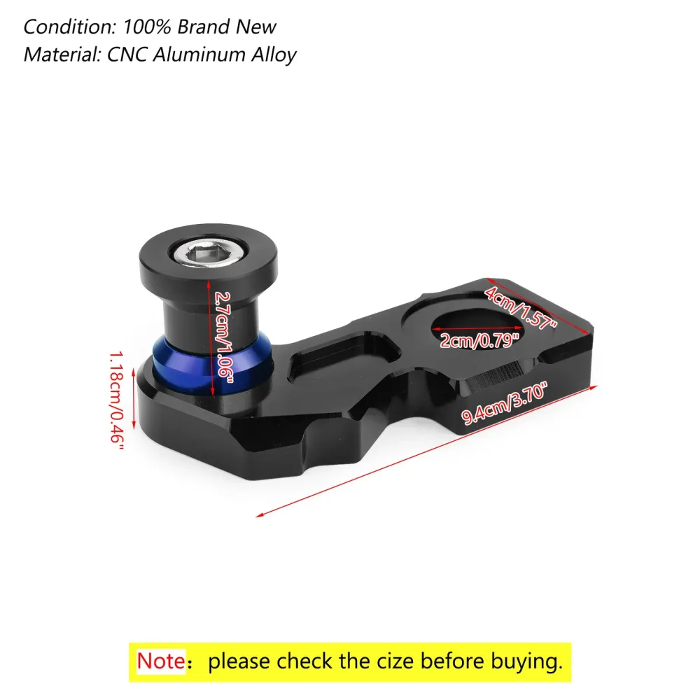 Bloco de ajustador de cadeia CNC com bobo de suporte para Honda CB650F CBR650F 2014-2018 Genérico