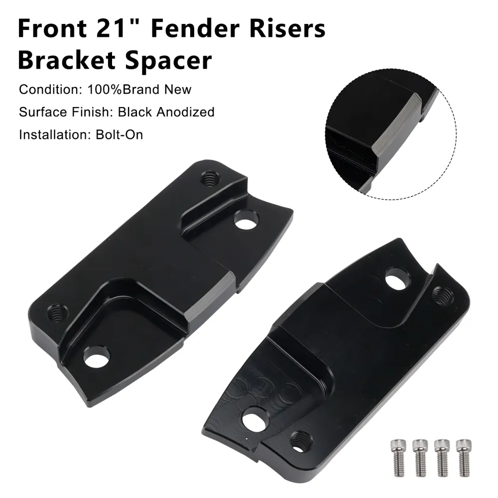 Front 21" Fender Risers Bracket Spacer touring Electra Street Glide 2014+