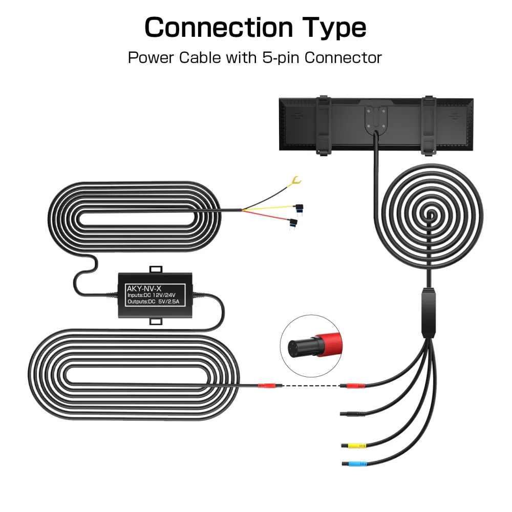 Kit de ligação direta para monitorização de estacionamento AKY-V720S & AKY-NV-X