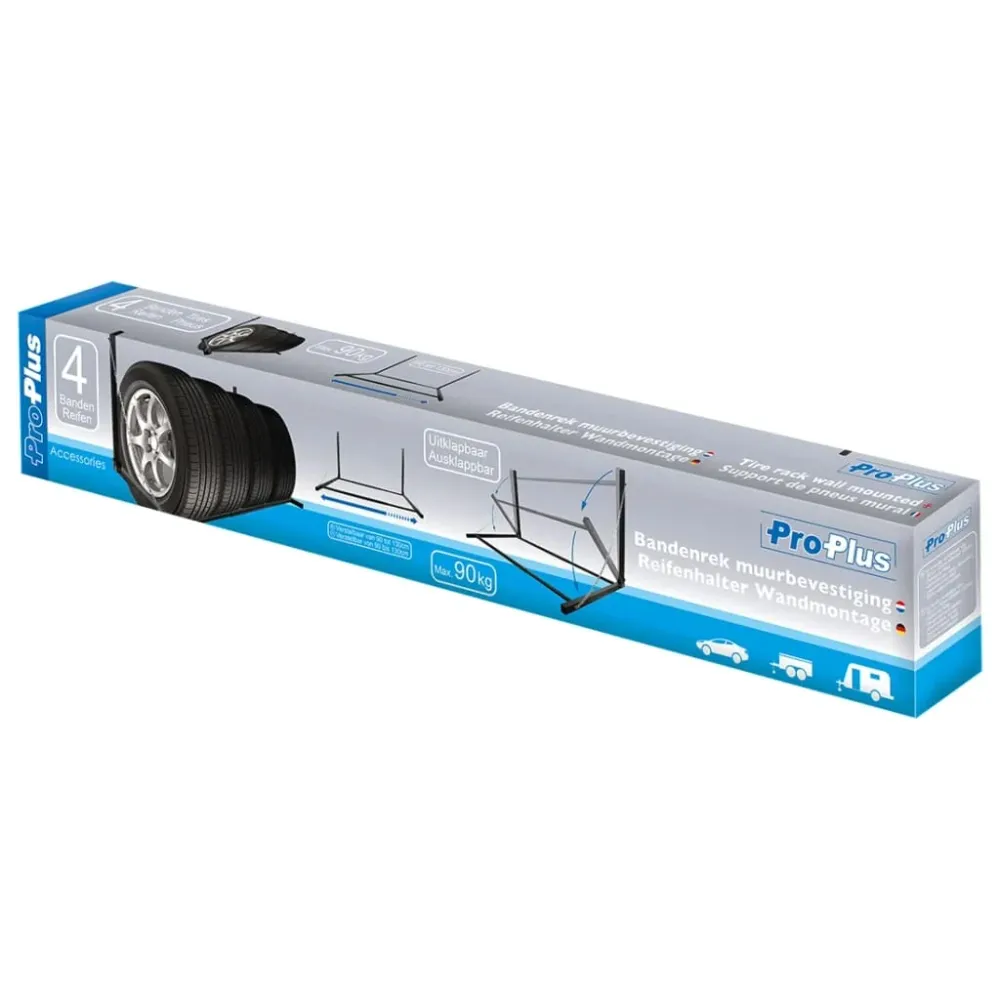ProPlus Estante de parede para pneus ço preto