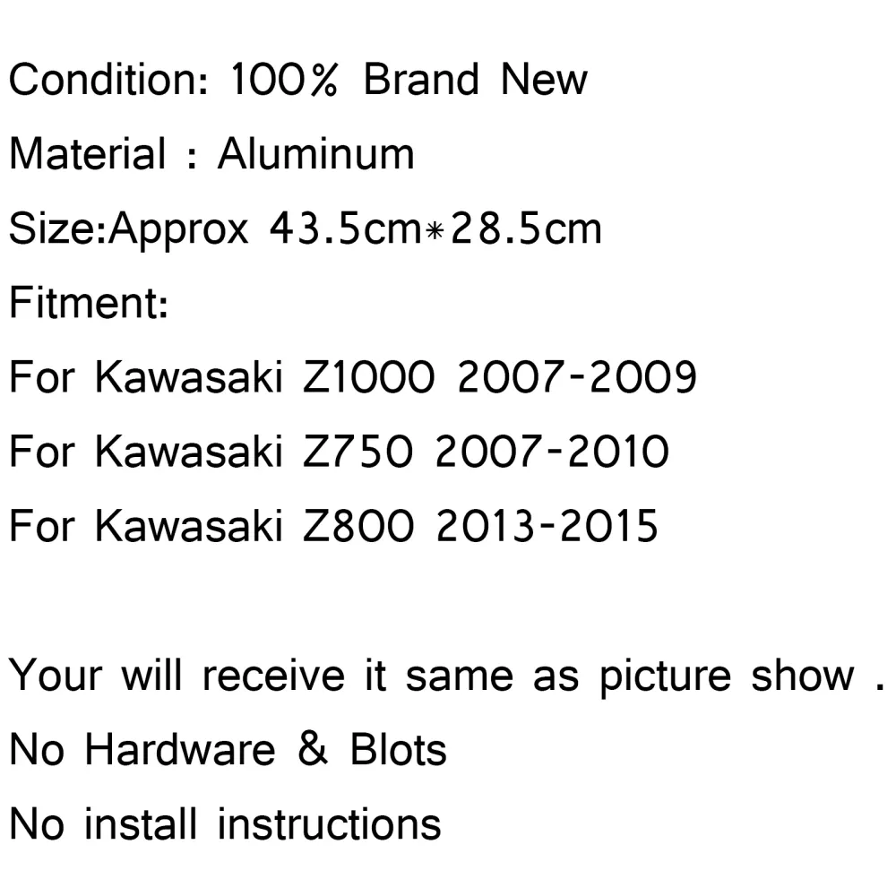 2013-2015 Kawasaki Z800 Motorcycle Radiator Cooler Aluminum
