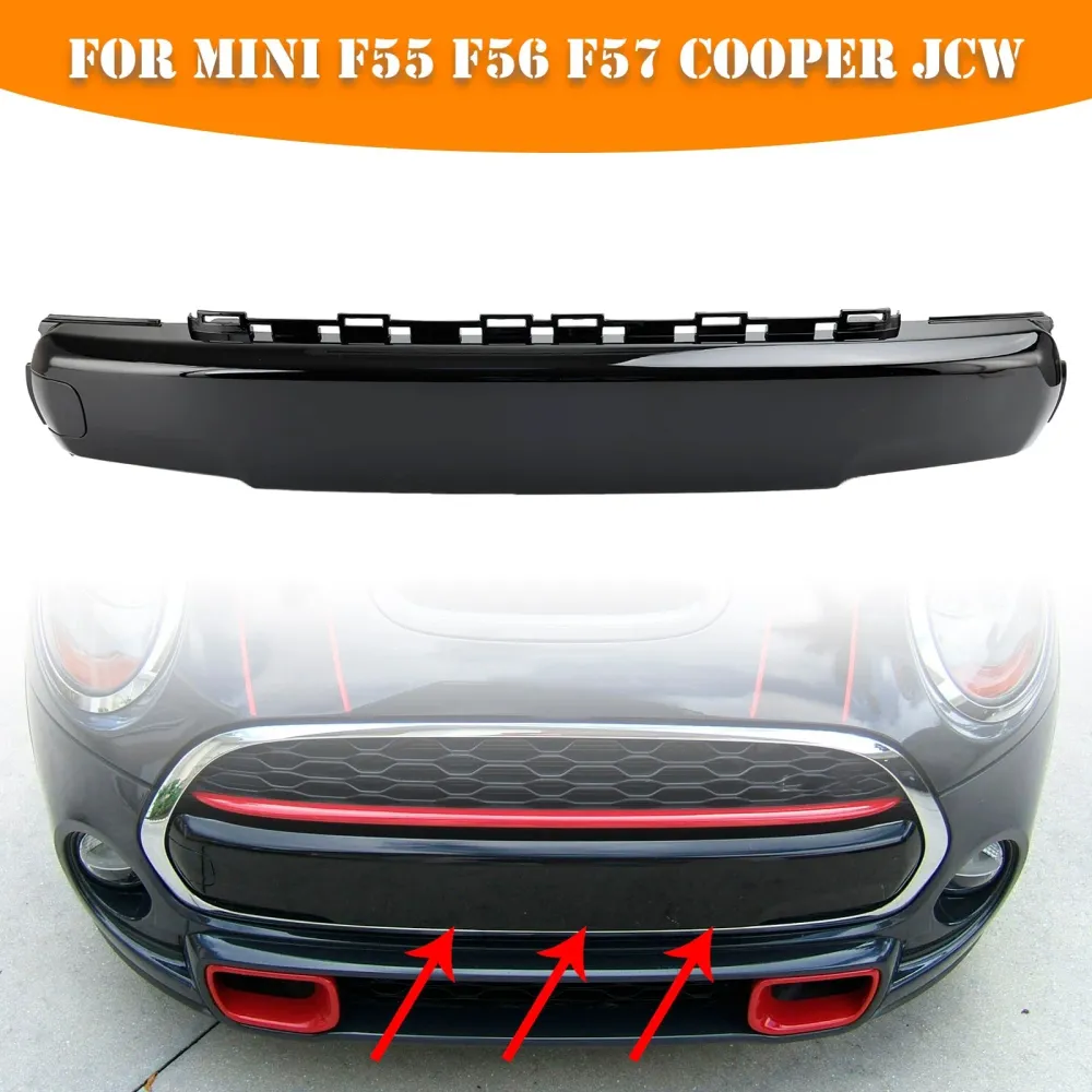2013-2021 Mini F56 Cooper S Placa de número frontal Tampa brilhante preta 51117337791