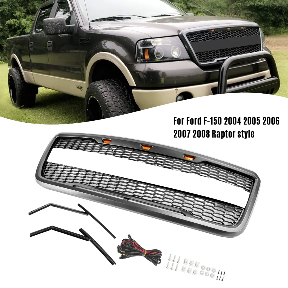 2004-2008 Ford F150 Raptor Grade de malha frontal de malha frontal com LED
