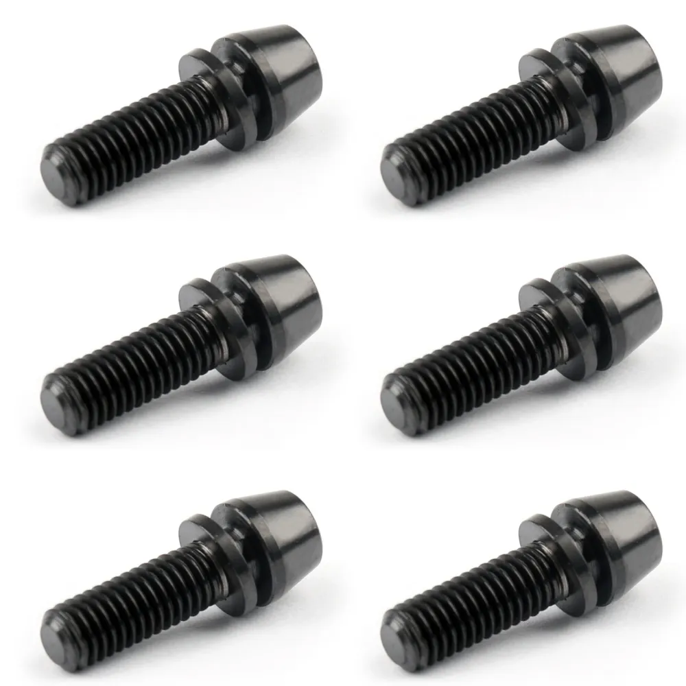 M5X16mm Titanium Ti Bolts Allex Bike Haste Toped parafuso da cabeç de cabeç + arruela 6pcs B