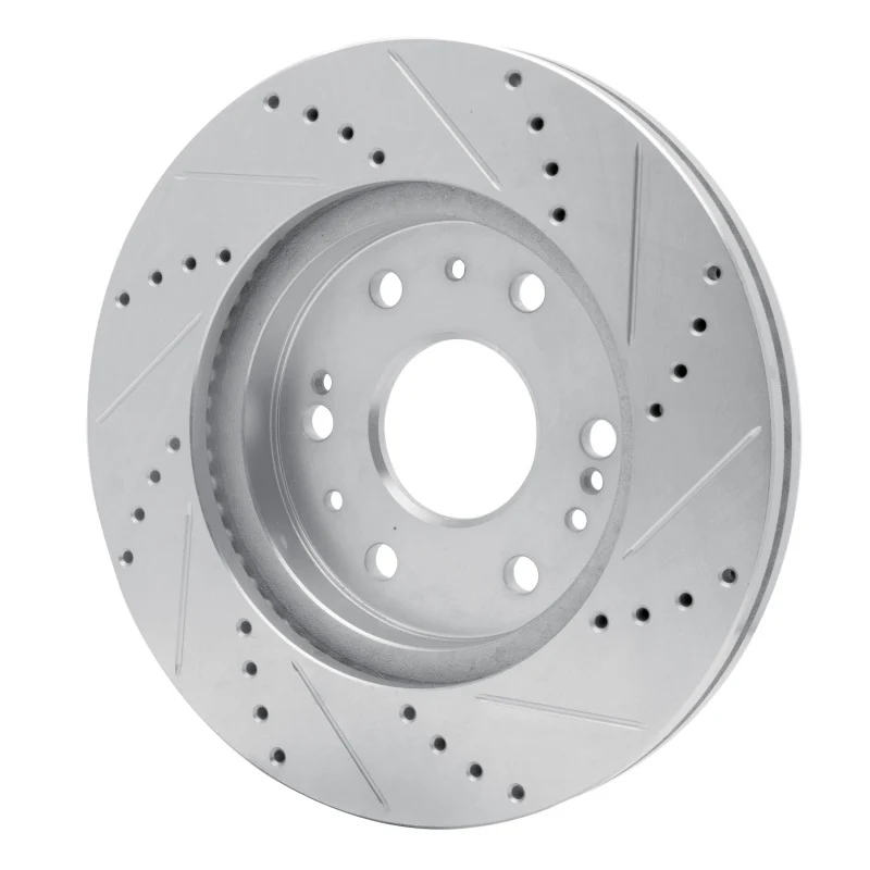 R1 05-19 Chevrolet Silverado 1500 Front Left Drilled & Slotted Silver Brake Rotor
