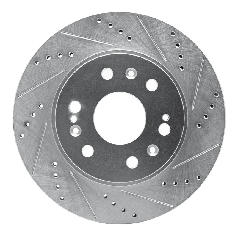 R1 05-19 Chevrolet Silverado 1500 Front Right Drilled & Slotted Silver Brake Rotor
