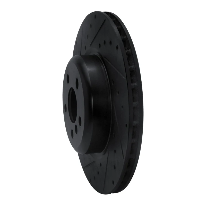 R1 16-25 BMW 430I Rear Left Drilled & Slotted Black Brake Rotor