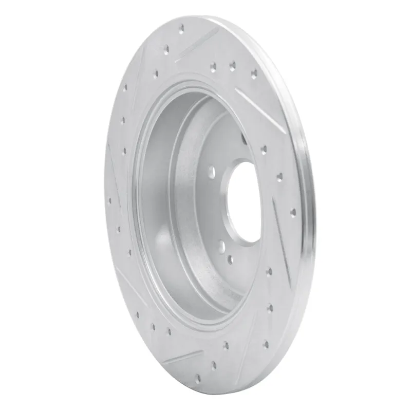 R1 18-23 Genesis G70 Rear Right Drilled & Slotted Silver Brake Rotor