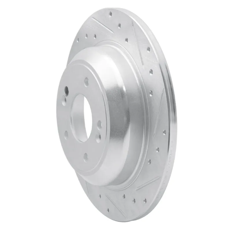 R1 18-23 Genesis G70 Rear Right Drilled & Slotted Silver Brake Rotor