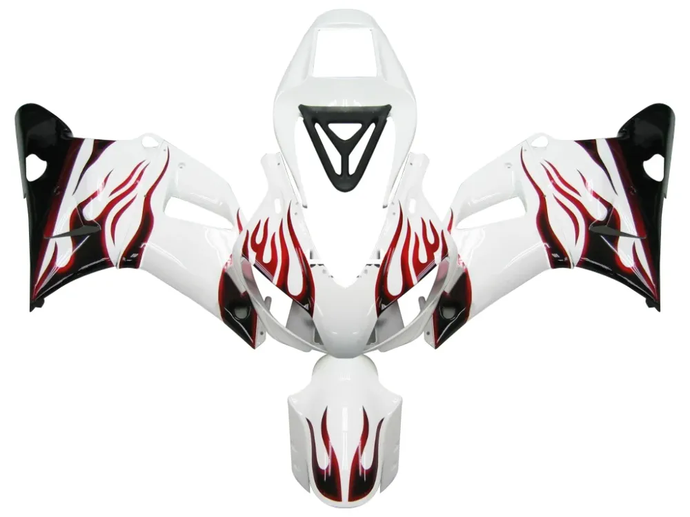 1998-1999 Yamaha YZF-R1 Branca & Carenagens Red Flame Racing Genéricas