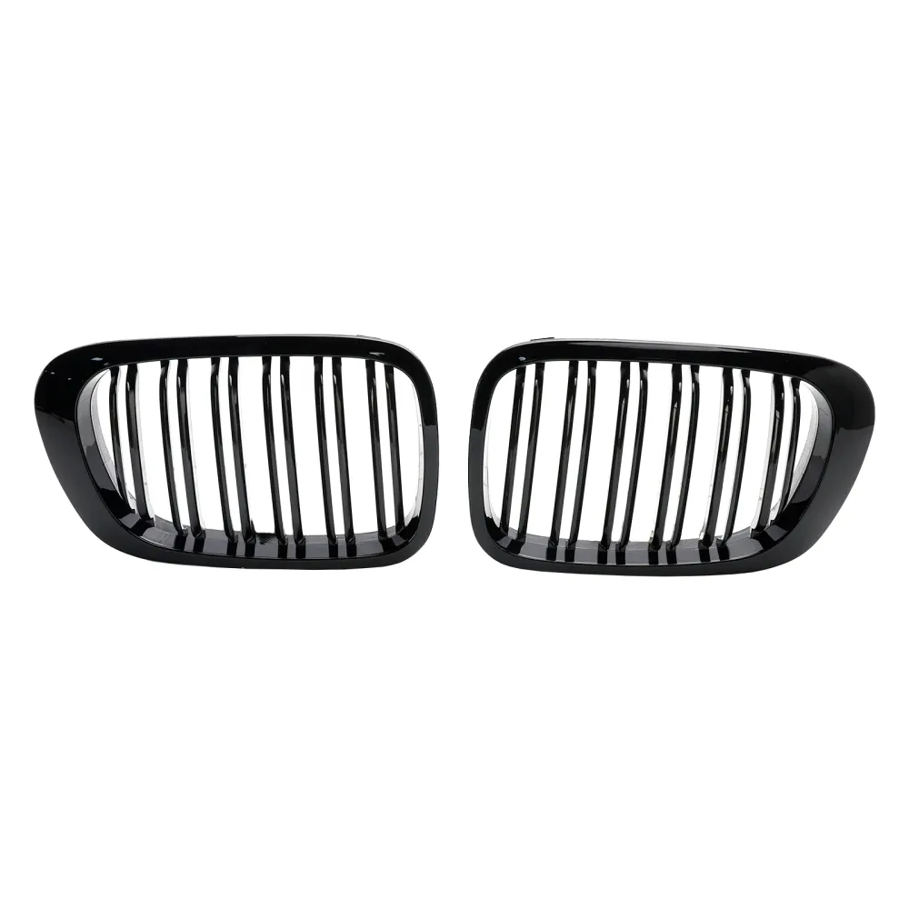 1999-2002 BMW E46 CABRIDET/CUPE 2-portas pré-facelift linha dupla grade de capuz frontal grades brilho preto genérico