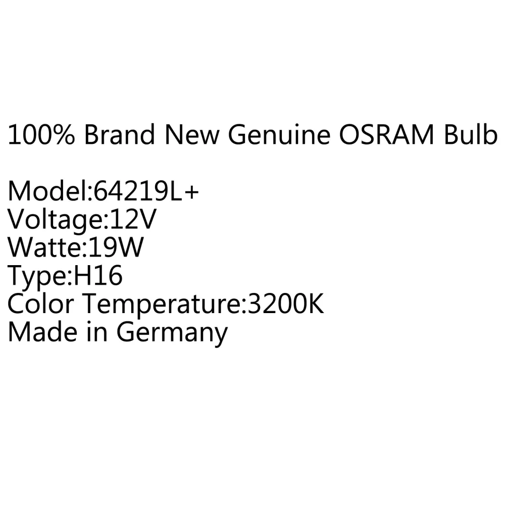 1pc Osram H16 12V 19W 3200K Halogênio Lâmpada de nevoeiro original Bulb RAV4 Lexus 64219L+ genérico