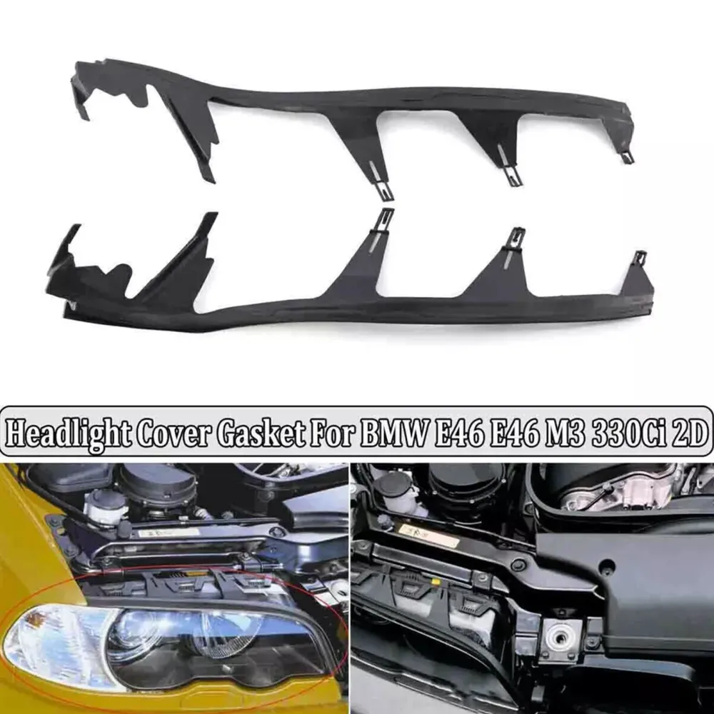 2001-2006 BMW 3 Série E46 M3 -2Door 2pcs Faixa do farol Sealing Lips 63128384489