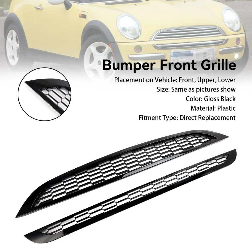 2002-2006 Mini R53 Cooper S Honeycomb Mesh Front Grill Grille 2pcs