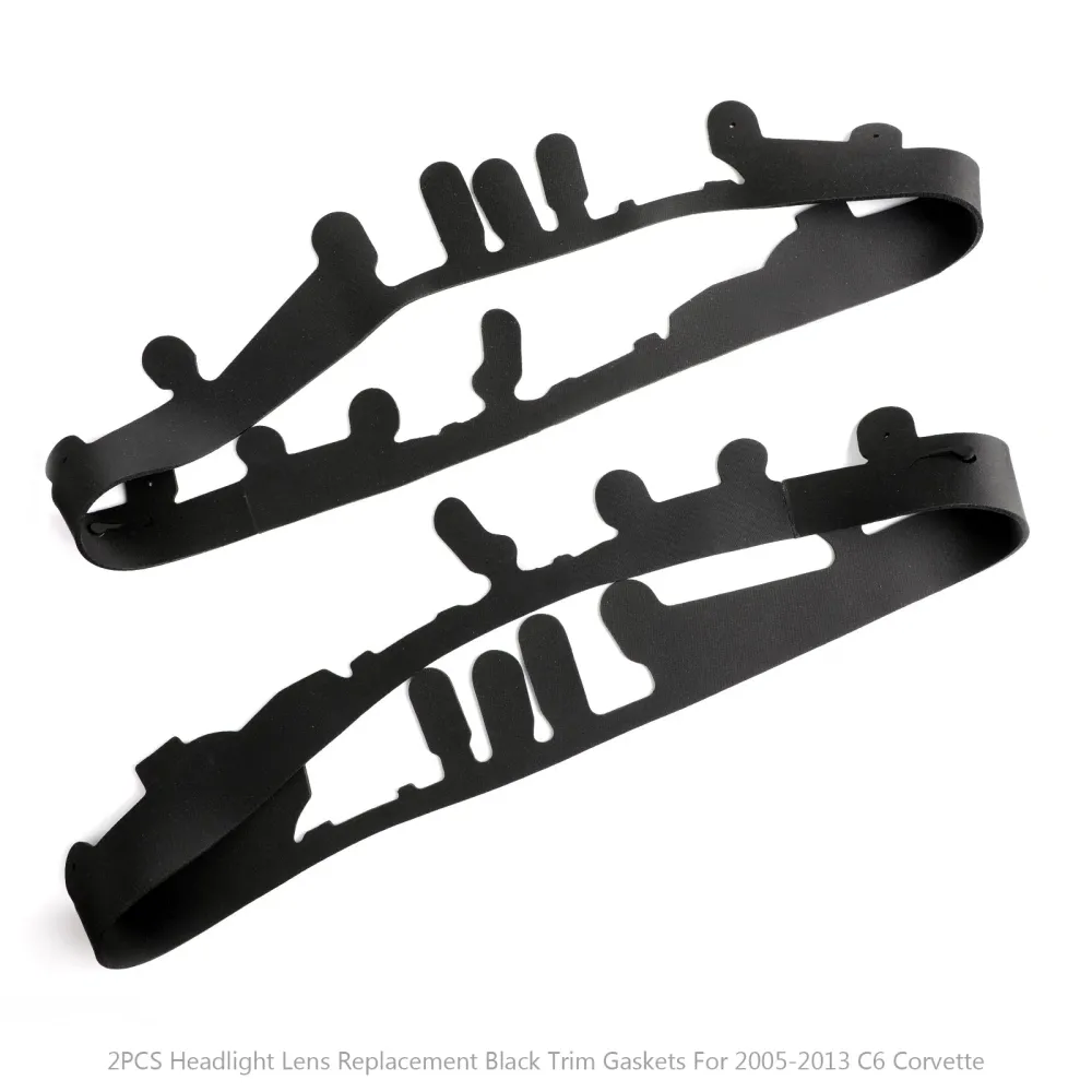 2005-2013 C6 Corvette 2pcs Juntas de acabamento para lente de faróis Substituição de preto genérico