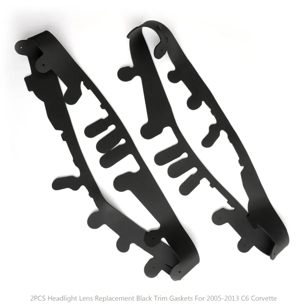 2005-2013 C6 Corvette 2pcs Juntas de acabamento para lente de faróis Substituição de preto genérico