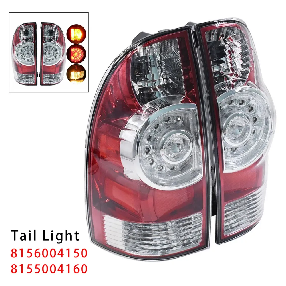 2005-2015 Toyota Tacoma Pre Runner Crew Cab Pickup 4-Door LED Tail Lights Brake Lamp 8155004160 8156004150