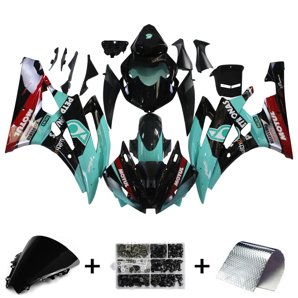 2006-2007 Yamaha YZF 600 R6 Kit de carenagem de injeção Plástico ABS #156