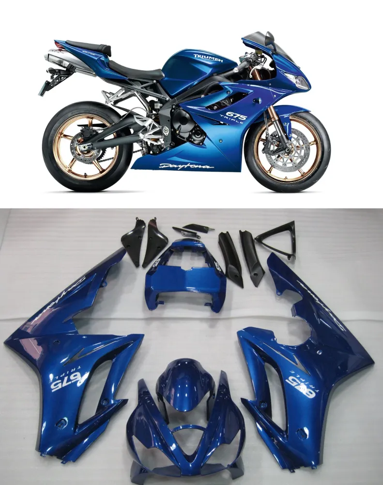 2006-2008 Triumph Daytona 675 Moldagem de injeção de carpintaria ABS azul 4# genérico