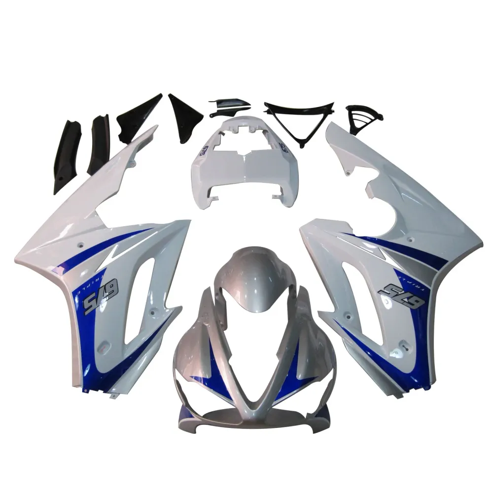2006-2008 Triumph Daytona 675 White Azul Bodywork Molding Abs Injeção Moldagem 7# Genérico