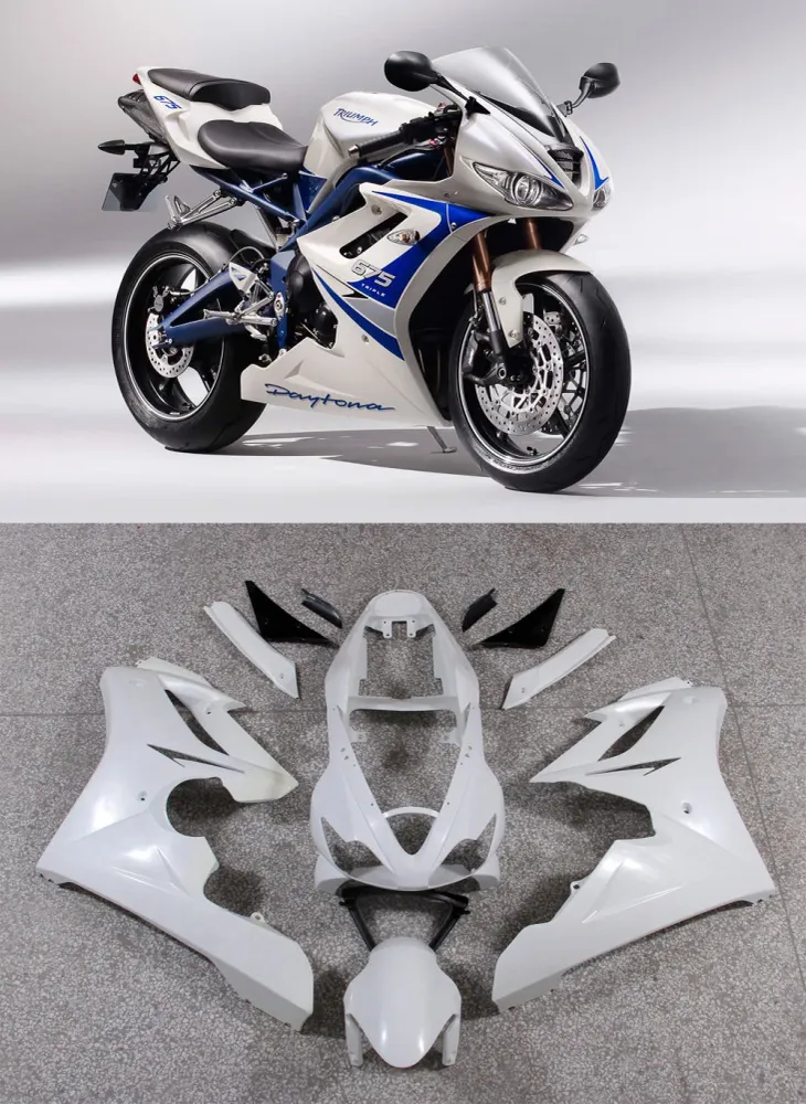 2006-2008 Triumph Daytona 675 White Azul Bodywork Molding Abs Injeção Moldagem 7# Genérico