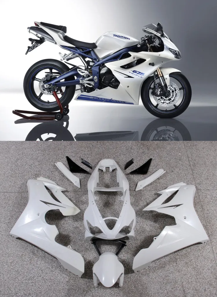 2006-2008 Triumph Daytona 675 White Azul Bodining Faining Abs Injeção Moldagem 2# Genérico
