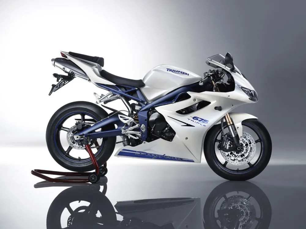 2006-2008 Triumph Daytona 675 White Azul Bodining Faining Abs Injeção Moldagem 2# Genérico