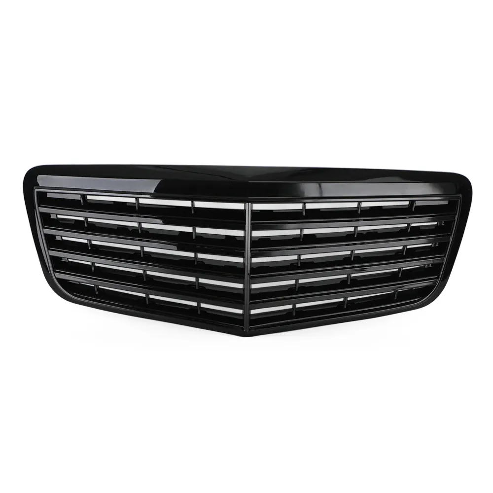 2007 2008 2009 Mercedes Benz W211 Grade do para-choque dianteiro E350 E500 E63 AMG Preto brilhante