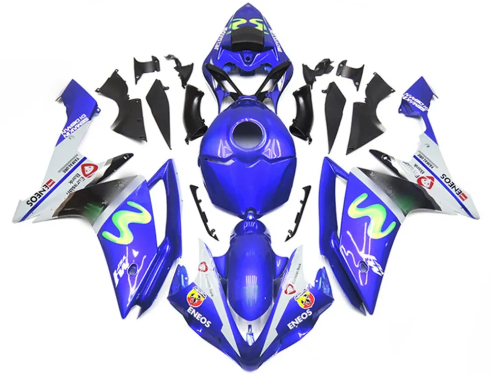 2007-2008 Yamaha YZF 1000 R1 Kit de carenagem de injeção Plástico ABS #127