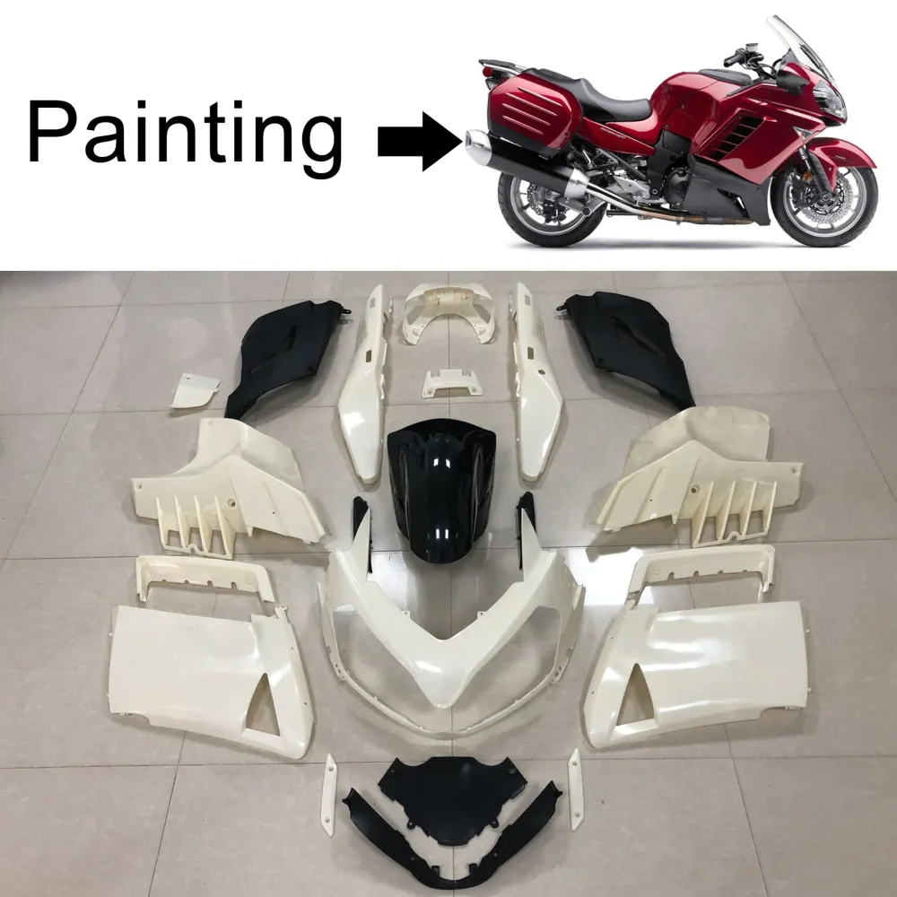 2007-2009 Kawasaki GTR1400 ZG1400 AMOTOPART Injeção Kit de carnuda de carona Plástico ABS #101