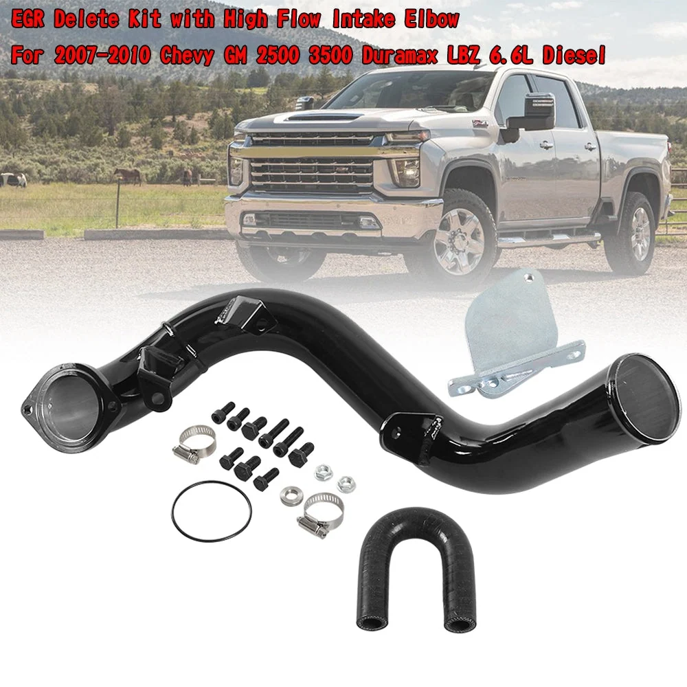 2007-2010 Chevrolet GM 2500 3500 Duramax lbz 6.6l Diesel EGR Kit de exclusão com cotovelo de alto fluxo