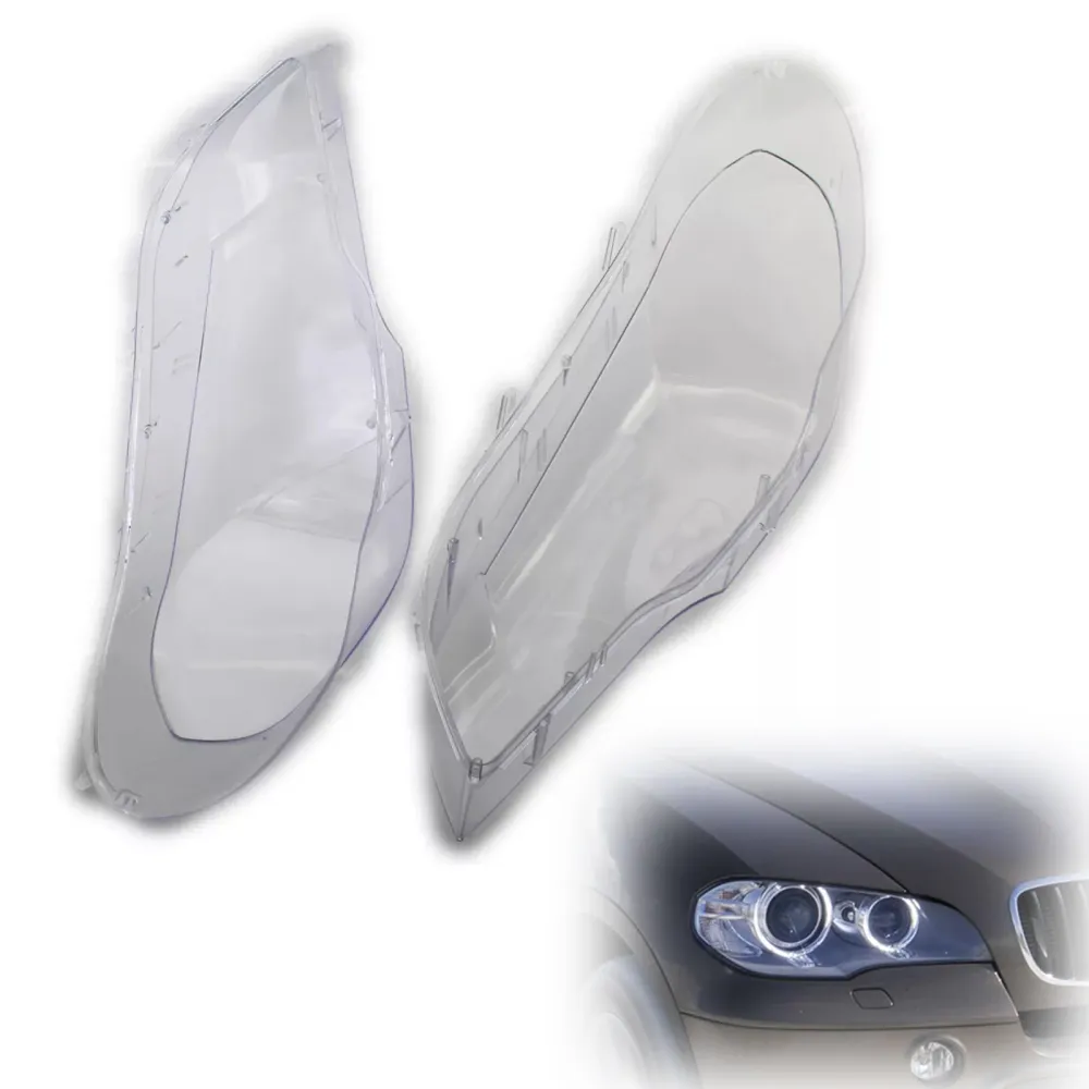 2007-2013 BMW X5 E70 2pcs Lente de farol transparente Tampa do farol esquerdo+direita
