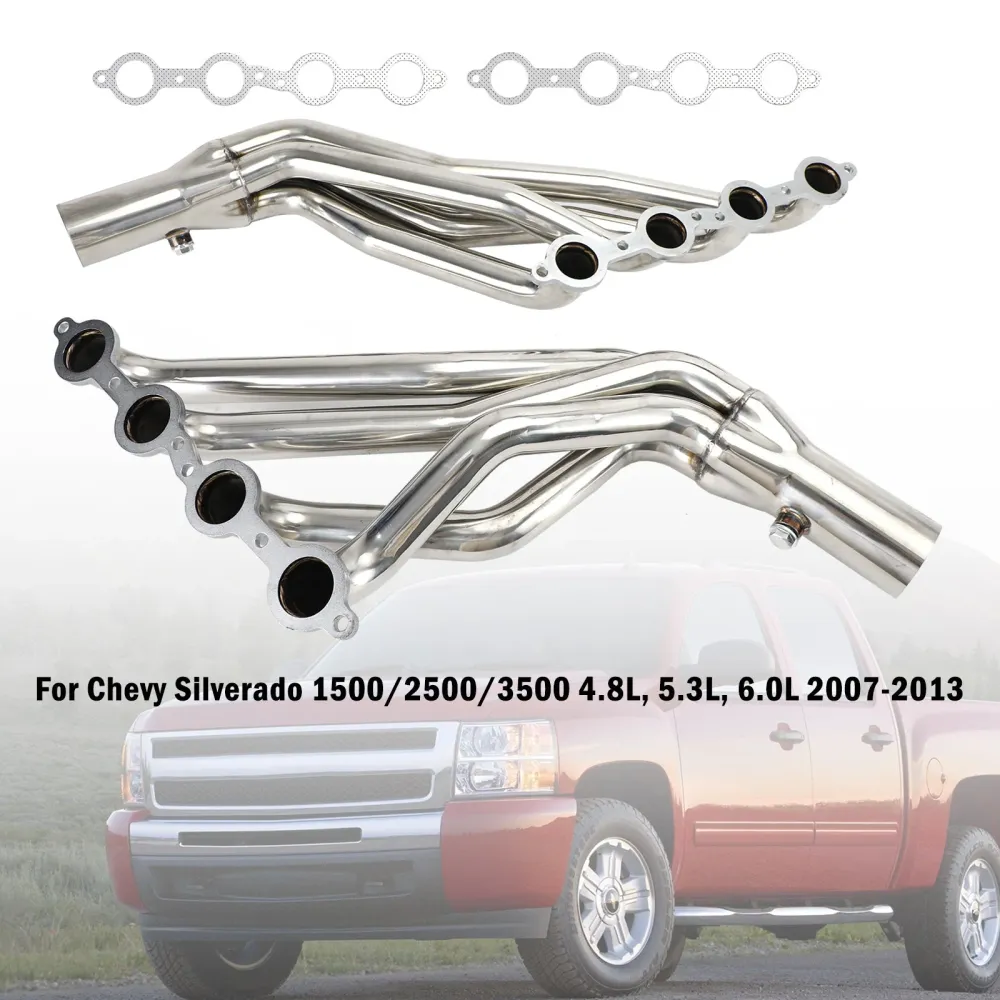 2007-2013 GMC Sierra 1500 4.8L 5.3L 6.0L 6.2L Kits de cabeçalho de escape de tubo longo longo