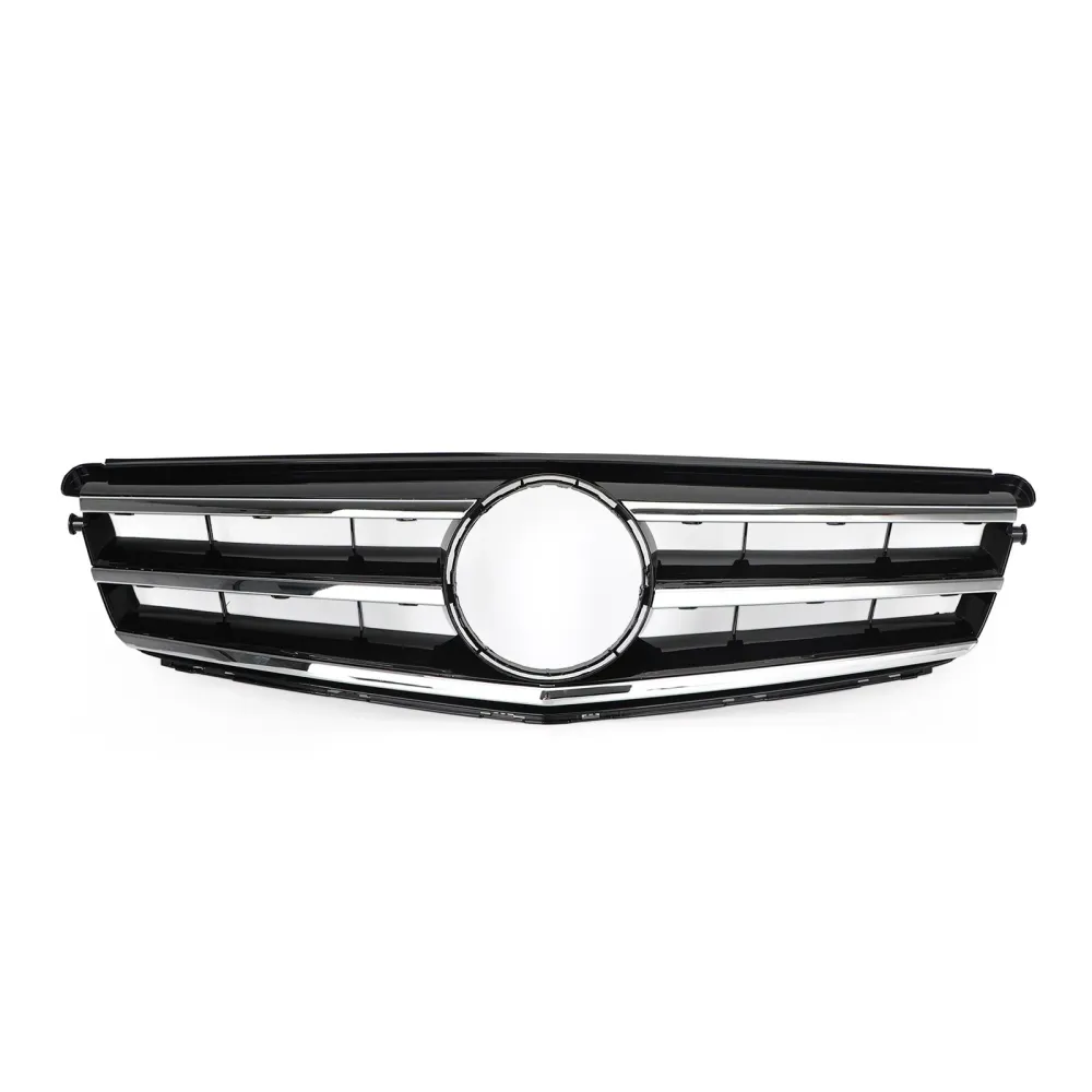 2008 2009 2010 2011 2012 2013 2014 W204 C300 C350 LED Preto Cromado Grade Dianteira Genérica