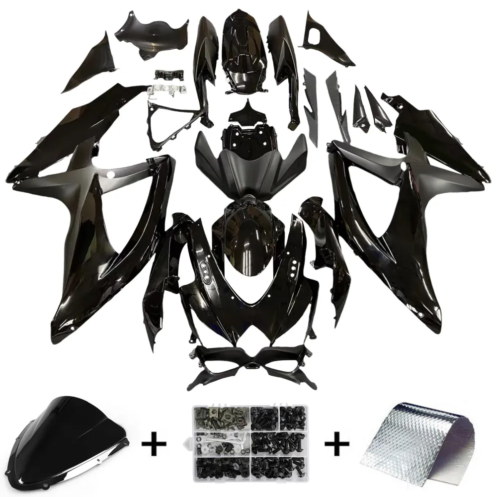 2008-2010 Suzuki GSXR 600 750 All Black Suzuki Racing Fairings genéricos