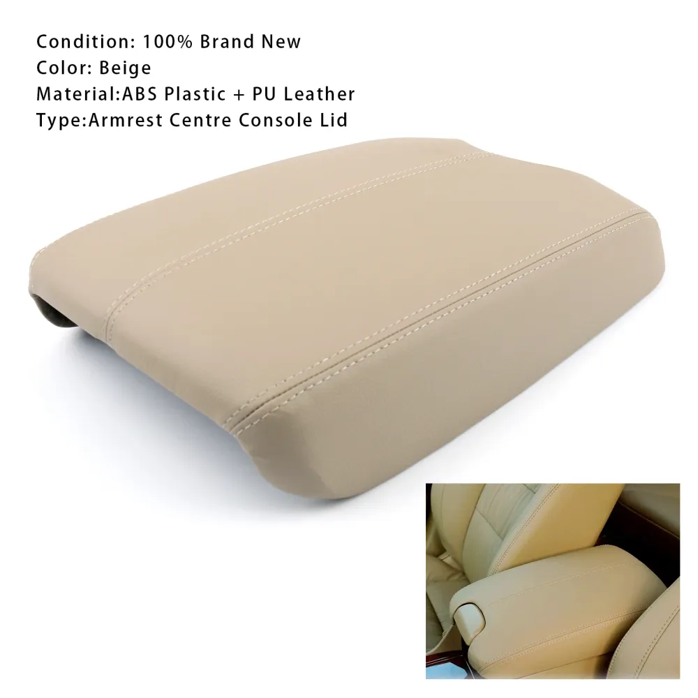 2008-2012 Honda Accord Beige Leather Armrest Center Console de tampa
