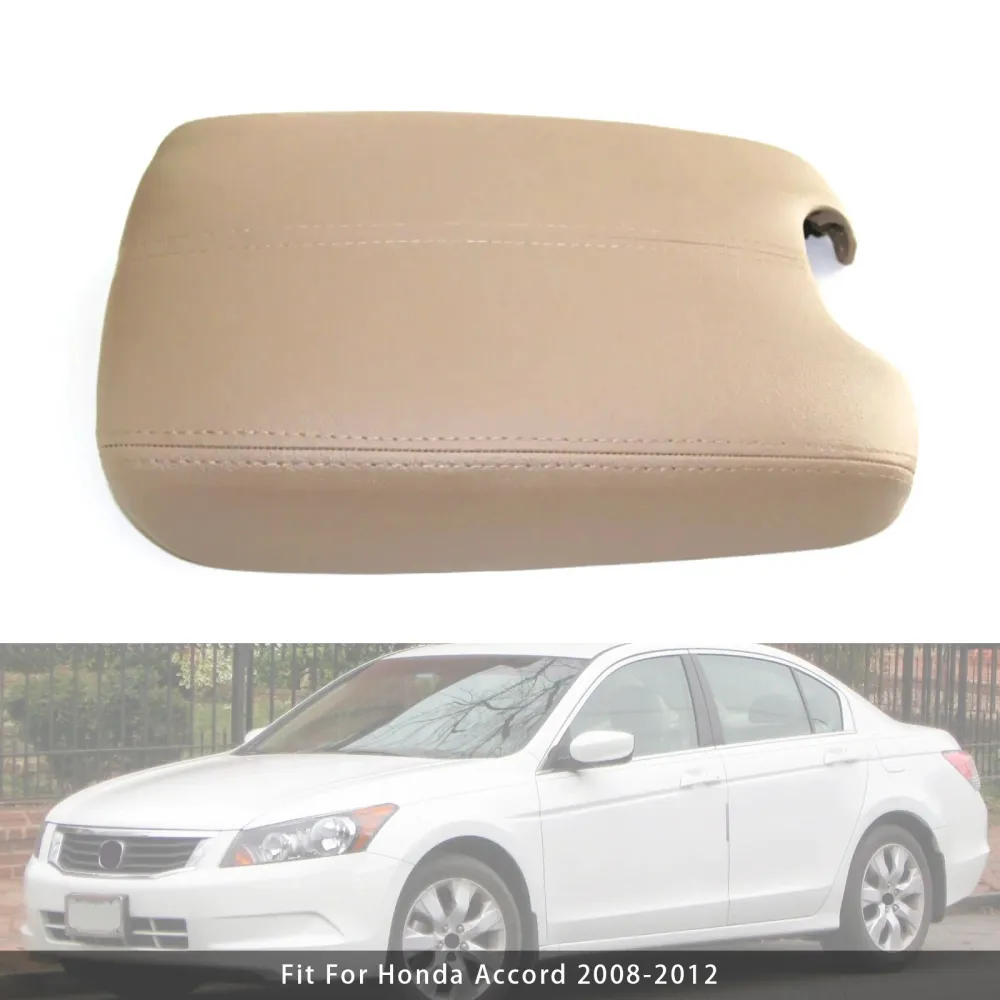 2008-2012 Honda Accord Beige Leather Armrest Center Console de tampa