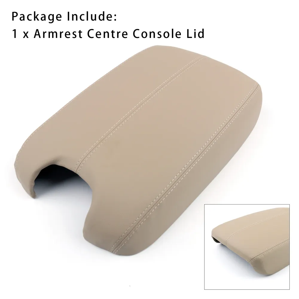 2008-2012 Honda Accord Beige Leather Armrest Center Console de tampa
