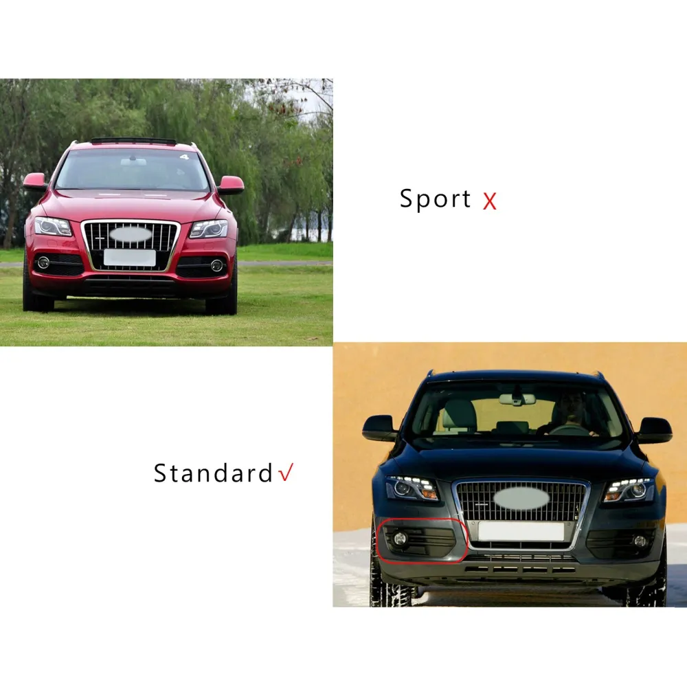 2009-2011 Audi Q5 1pc l/r para pára-choque dianteiro gitter nevoeiro tampas de lâmpada de luz genérica