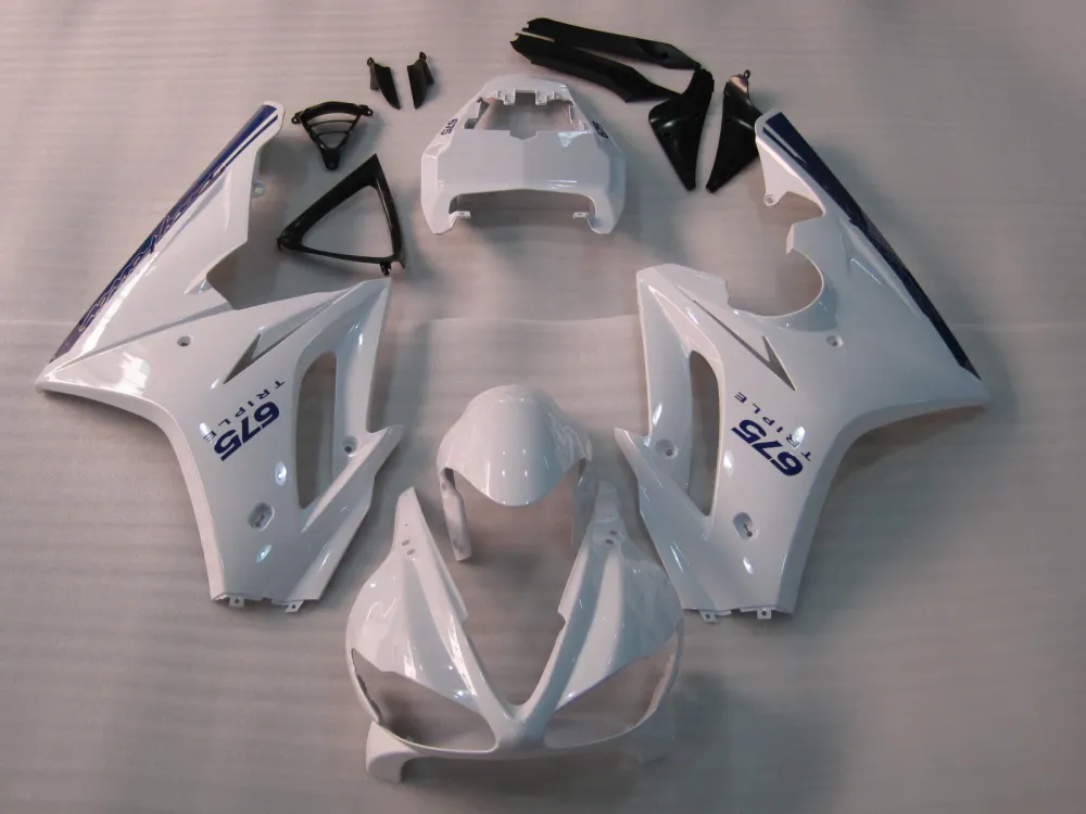 2009-2012 Triumph Daytona 675 White Azul Bodywork Faiting ABS Injeção Moldagem genérica